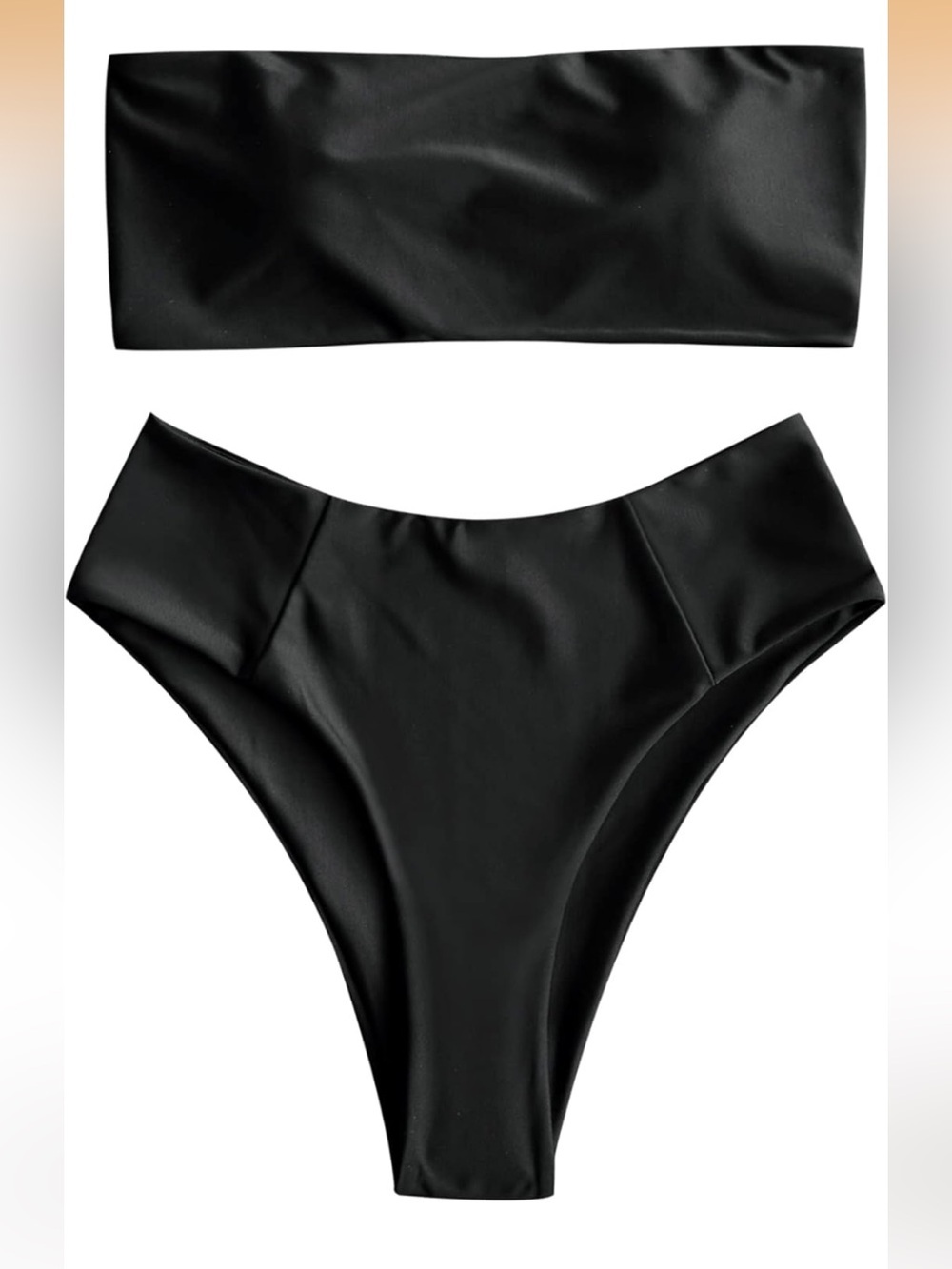 High Cut Black  Bandeau Bikini Set
Strapless M/ 1096-8